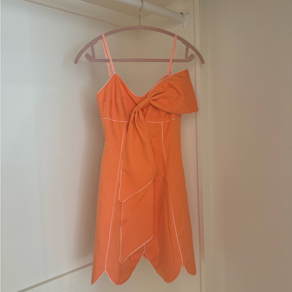 Orange Bow Mini Dress